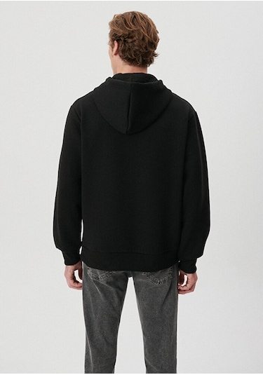 Mavi - Mavi Logo Baskılı Fermuarlı Siyah Sweatshirt 0611715-900 Siyah