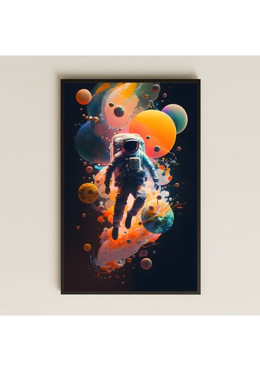 Neon Warp Geçidi Temalı Uzay Gemisi Pleksi Tablo - Hız Ve Renk Patlaması