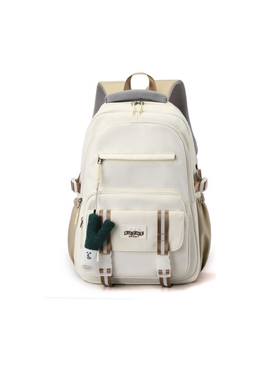 Mufunye Genç Stili Pratik Nylon Sırt Çantası - Büyük Kapasite, Çok Bölmeli, Ayarlanabilir Askı Beyaz, Soğan Aksesuarı Çok Renkli