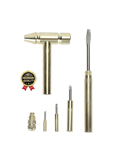 Çok İşlevli Kompakt Telefon Mücevher Kuyumcu Araba İş Ev Onarım 5 İn 1 Çekiç Tornavida Tamir Seti