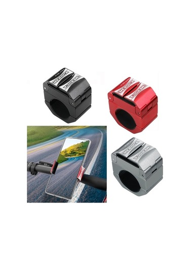 Ebitda Halka Şekilli Alüminyum Bisiklet Telefon Tutucusu, Kırmızı, Motosiklet Navigasyon Braketi Kırmızı