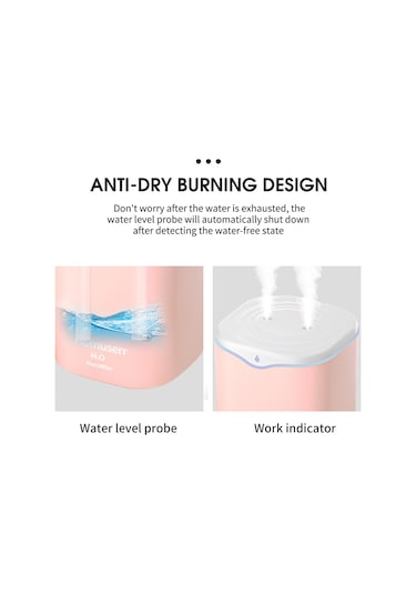 Homuserr 2.2l Çift Spreyli Nemlendirici Led Işık Soğuk Buhar Otomatik Kapatma Fonksiyonu Olan Taşınabilir Masaüstü Nemlendirici Yatak Odası Ev Bebek Odası İçin