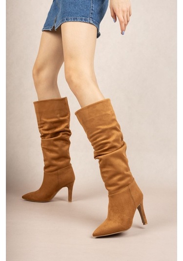 Gimer - 10 Punt Taba Süet Çizme - Cng220702G Taba