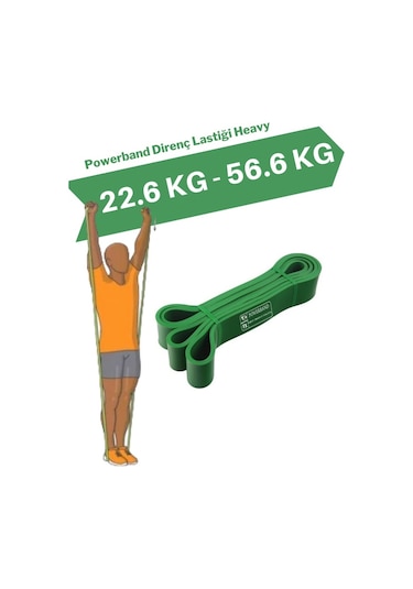 Powerband Direnç Lastiği ve Egzersiz Bandı Yeşil Heavy Yeşil