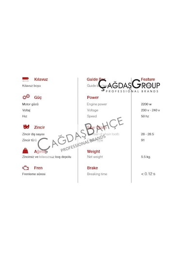 Agromec 22elg Elektrikli Testere - Ağaç Motoru 2200w