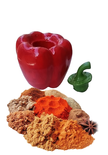 Biber Şeklinde Baharatlık - Çay Portu - Biblo Kırmızı