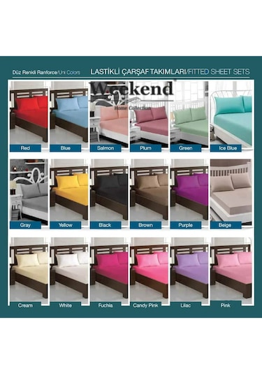 Weekend 180X200 Ranforce Akfil Kumaş Çift Kişilik Lastikli Çarşaf
