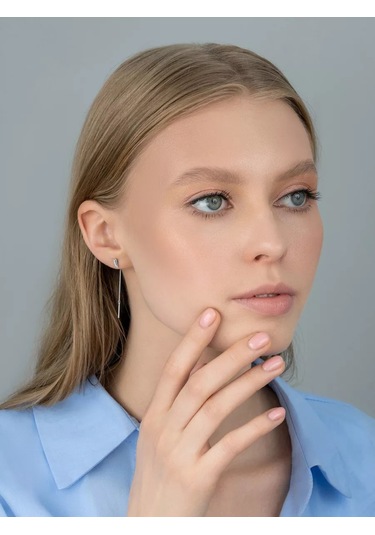 Veronika 925 Ayar Gümüş Uzun Zincirli Küpeler 12843484 Diğer