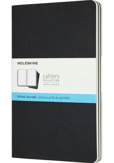 Moleskine Cahier Journals 3 Lü Noktalı Defter 13x21 Black Siyah