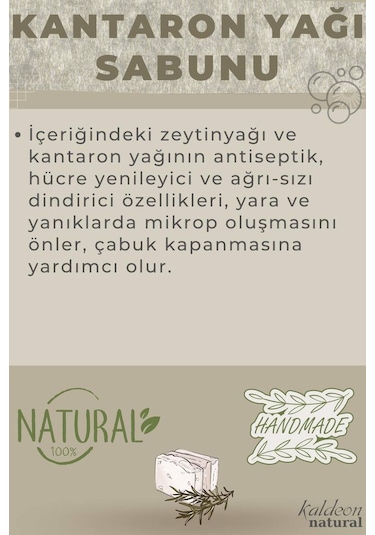Kantaron Yağı Sabunu El Yapımı Doğal 120 G