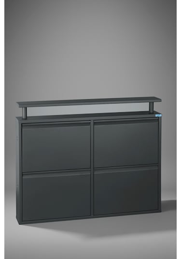 Lıccıa Metal Ayakkabılık 2 Li Yatay Model Antrasit