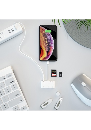 Ally iPhone Lightning To TF SD Card Reader Usb 3.0 Kamera Adaptörü