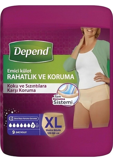 Depend Emici Külot Hasta Bezi XL 6 x 9'lu