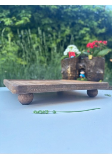 Doğal Ahşap Sunumluk Standı , Ahşap Kek Standı , Ahşap Meyve Tabağı , Ayaklı Doğal Ahşap Ceviz