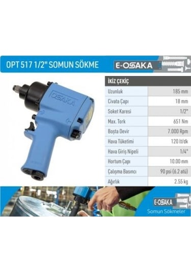 Osaka Opt 517 1/2" 651Nm Somun Sıkma/Sökme