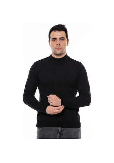 Wessi Yarım Balıkçı Yaka Siyah Triko 001