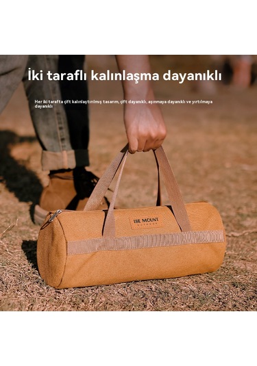 Açık Kamp Aksesuarları Saklama Çantası Çadır Rüzgar Halatı Zemin Tırnak Aracı Saklama Çantası Kamp Taşınabilir Zemin Tırnak Paketi Silindir Çanta 40cm Uzun Çift Kalınlık Siyah Çok Renkli