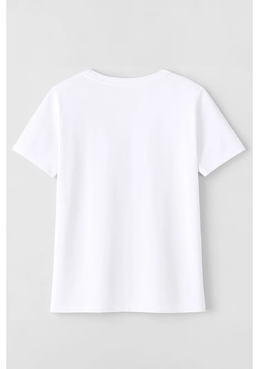 Markapia Kadın Pamuk Antalya Baskılı Beyaz T-shirt