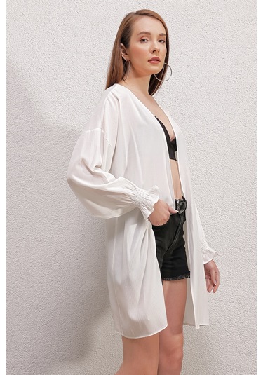 Bigdart 5882 Salaş Kimono - Beyaz 001