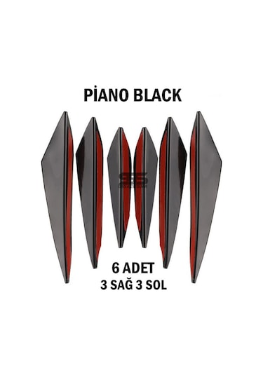 Tampon Bıçağı Piano Black 6 Adet Her Araca Uyumlu