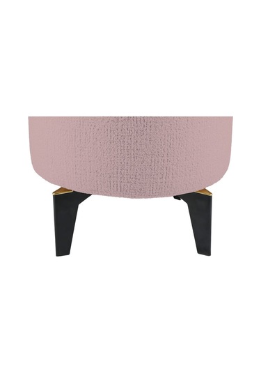 Gazzini Furniture Rio Retro Ayaklı Sandıklı Silindir Dekoratif Puf - Pembe