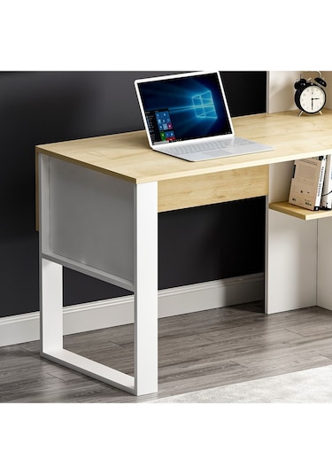 Tody Çalışma Masası - Beyaz / Meşe Beyaz / Meşe Beyaz - Meşe