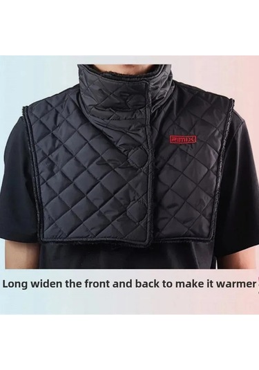 Xiyyadms Motosiklet Kışlık Kolluk: Islaklastırılmış Yün Döşeme, Rüzgar Engellici, Boyun Ve Gövde Isısı Sağlar - Siyah, Tek Boyut