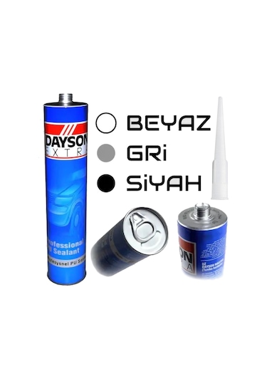 Dayson Extra Poliüratan Silikon Mastik 5 Adet 280Ml Siyah Siyah