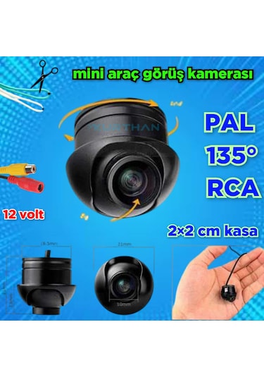 19 Mm Mini Araç Görüş Kamerası Ön Yan Veya Arka Kullanıma Uyumlu