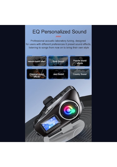 Q58 Max Kablosuz Motosiklet İnterkom Kulaklığı Gürültü Önleme 2 Sürücünün 500m Mesafede Aynı Anda Konuşması