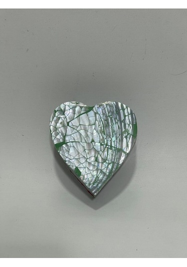 Sedef Kaplama Kalp Model Kadife Hediye Kutusu Küçük-model 3