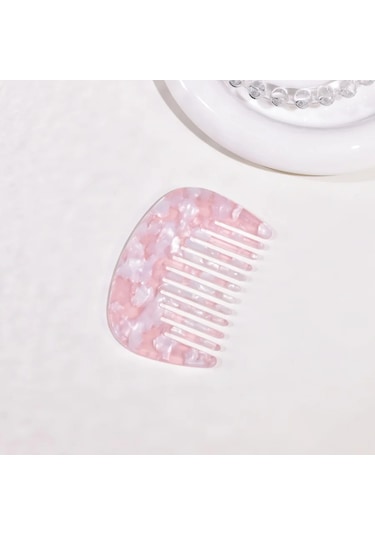 Snapbuy Kadınlar İçin Seyahat Tarak - Çok Renkli Asetik Asit Fransız Portatif Mini Tarak 1 Parça Pembe Size Fits All