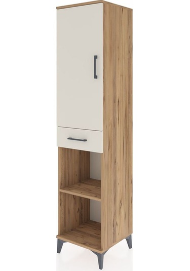 Hyperion Dolap 4 Raflı Tek Çekmeceli Tek Kapaklı 44x44x195 Ça... Çam