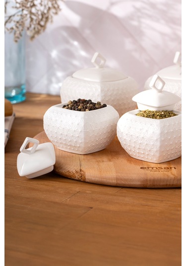 Emsan Flower 5'li Baharat Takımı Beyaz