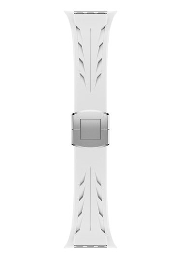 Apple Uyumlu Watch 7 45mm Krd-127 Metal Tokalı Silikon Kordon-siyah,