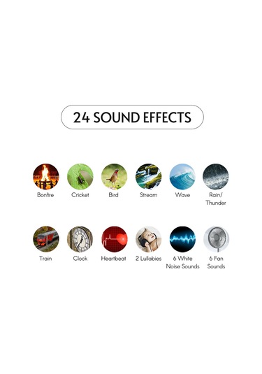 Shineyee Bebekler İçin Taşınabilir Beyaz Gürültü Makinesi - 24 Doğal Ses, Zamanlayıcı Ve Yumuşak Işık Beyaz
