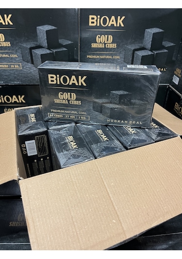 Bioak Gold Shisha Cubes Nargile Kömürü 1 Kg - 27 Mm