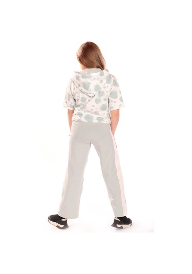 Toontoy Kız Çocuk Ön Yazı Baskılı Batikli Eşofman Takım Açık Yeşil