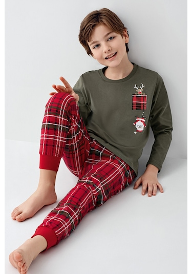 Arnetta Erkek Çocuk Yeşil Pijama Takımı Ar3513-c-v1