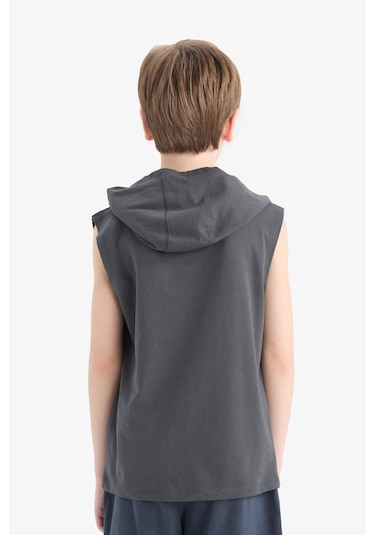 Defacto Erkek Çocuk Kapüşonlu Baskılı Atlet E4186a825hsar138 Antrasit