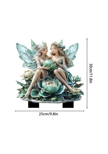 Qingmipy Yeşil Beyaz Çim Bahçe Figürü, Akrilik Su Geçirmez Dayanıklı, Kolay Kurulum Dekoratif "süt Masalı" Bitki Süs Ykc473