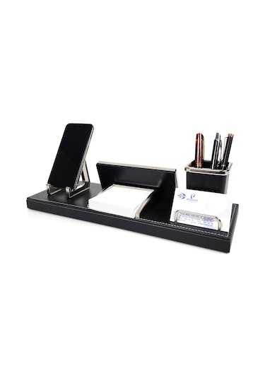 Prozenis Samatya Deri Masa Üstü İsimlik Kalemlik Notluk Seti