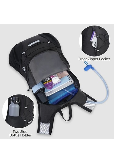 Dashanshop Nevo Rhıno Hafif Hidrasyon Sirt Cantasi 2l Su Torbasi İle Dayanikli Nylon Dark Gray Kosu Yelegi Bisiklet Hiking Unisex Erkek Kadin Altın