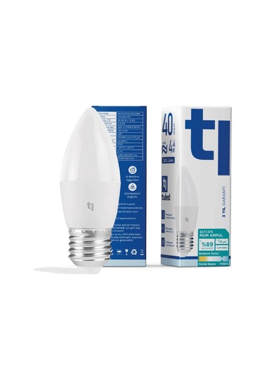 Redeem C37s E27 Mum Ampul, Titreşimsiz, Göz Konforu, 525 Lümen, Parlak Beyaz, 5700 Kelvin