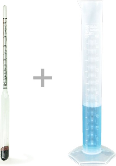 Alla Dual 0-100 Alkol-metre Ve 250ml Plastik Mezür Seti