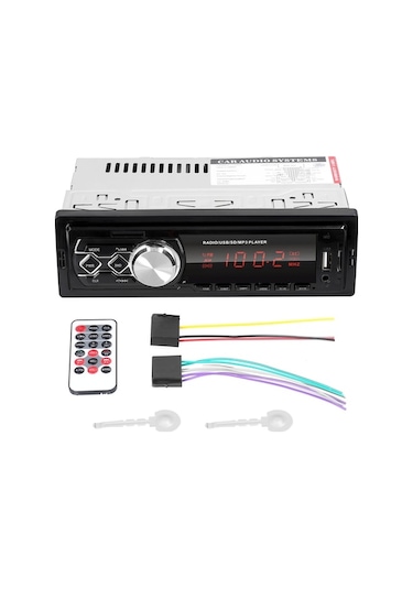 Tek Din Araba Stereo Alıcısı Bt Mp3 Çalar Am/fm Radyo Eller Serbest Aramaları Destekler Uzaktan Kumandalı U-disk/tf Kart/aux Girişi
