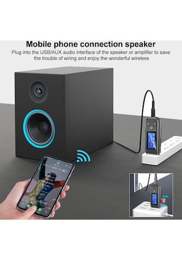 Sones K15-pro 2'si 1 Arada Usb Araç Bluetooth 5.0 Ses Adaptörü Verici Alıcı, Lcd Ekranlı