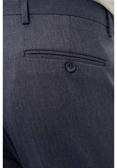 Lacivert Düz Gabardin Esnek Yan Cep Slim Fit Classic Pantolon 1003245209 204 Lacivert