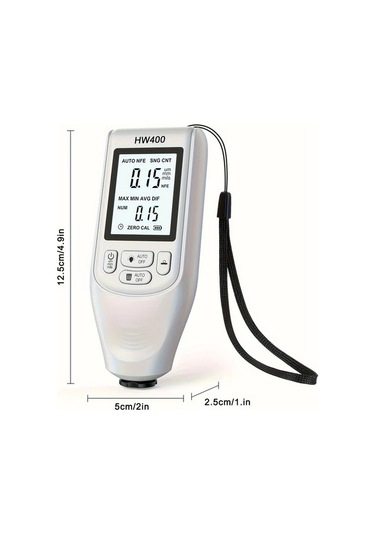 Beyaz Hw400 Yüksek Hassasiyetli Dijital Kaplama Kalınlık Ölçer, Çift Fe & Nfe Uçlar, 0-2000um Ölçüm Aralığı, Abs Malzeme, Pil İle Çalışır, Montaj Gerektirmez, Otomotiv Boya Ve Metal Kaplama Testi İçin