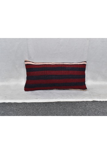 Zehra Abla Halı Yeni El Dokuma Dekoratif Lumbar Kilim Kırlent Yastık Kılıfı 6695 Çok Renkli